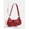 imageVerdusa Womens Y2k Purse Top Handle Shoulder Bag Buckle Punk Hobo Clutch Purses BagsBurgundy
