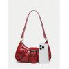 imageVerdusa Womens Y2k Purse Top Handle Shoulder Bag Buckle Punk Hobo Clutch Purses BagsBurgundy