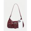 imageVerdusa Womens Y2k Purse Top Handle Shoulder Bag Buckle Punk Hobo Clutch Purses BagsDark Red