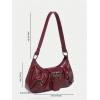 imageVerdusa Womens Y2k Purse Top Handle Shoulder Bag Buckle Punk Hobo Clutch Purses BagsDark Red