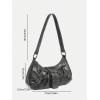 imageVerdusa Womens Y2k Purse Top Handle Shoulder Bag Buckle Punk Hobo Clutch Purses BagsGrey