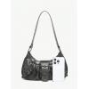 imageVerdusa Womens Y2k Purse Top Handle Shoulder Bag Buckle Punk Hobo Clutch Purses BagsGrey