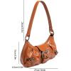 imageVerdusa Womens Y2k Purse Top Handle Shoulder Bag Buckle Punk Hobo Clutch Purses BagsMedium Brown