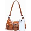 imageVerdusa Womens Y2k Purse Top Handle Shoulder Bag Buckle Punk Hobo Clutch Purses BagsMedium Brown