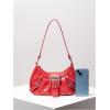 imageVerdusa Womens Y2k Purse Top Handle Shoulder Bag Buckle Punk Hobo Clutch Purses BagsOrangered