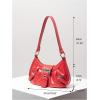 imageVerdusa Womens Y2k Purse Top Handle Shoulder Bag Buckle Punk Hobo Clutch Purses BagsOrangered
