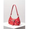 imageVerdusa Womens Y2k Purse Top Handle Shoulder Bag Buckle Punk Hobo Clutch Purses BagsOrangered