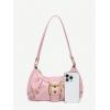 imageVerdusa Womens Y2k Purse Top Handle Shoulder Bag Buckle Punk Hobo Clutch Purses BagsPink
