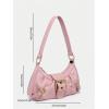 imageVerdusa Womens Y2k Purse Top Handle Shoulder Bag Buckle Punk Hobo Clutch Purses BagsPink