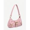 imageVerdusa Womens Y2k Purse Top Handle Shoulder Bag Buckle Punk Hobo Clutch Purses BagsPink