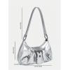 imageVerdusa Womens Y2k Purse Top Handle Shoulder Bag Buckle Punk Hobo Clutch Purses BagsSilver