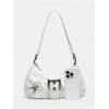 imageVerdusa Womens Y2k Purse Top Handle Shoulder Bag Buckle Punk Hobo Clutch Purses BagsWhite