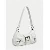 imageVerdusa Womens Y2k Purse Top Handle Shoulder Bag Buckle Punk Hobo Clutch Purses BagsWhite