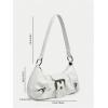 imageVerdusa Womens Y2k Purse Top Handle Shoulder Bag Buckle Punk Hobo Clutch Purses BagsWhite