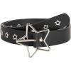 imageVerdusa Womens Double Grommet PU Leather Belt Punk Buckle Waist BeltsBlack Star