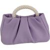 imageVerdusa Womens Evening Purses Pearl Clutch Handbags Leather Ruched Crossbody BagPurple