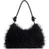 imageVerdusa Womens Fluffy Faux Fur Underarm Bags Fuzzy Shoulder Bag Plush PurseBlack