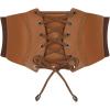 imageVerdusa Womens Leather Corset Belts Lace Up Tied Waspie Belt Retro Waist Cinch BeltLight Brown