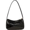 imageVerdusa Womens Metallic Shoulder Bag PU Leather Handbag Top Handle PurseBlack