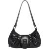 imageVerdusa Womens Y2k Purse Top Handle Shoulder Bag Buckle Punk Hobo Clutch Purses BagsBlack