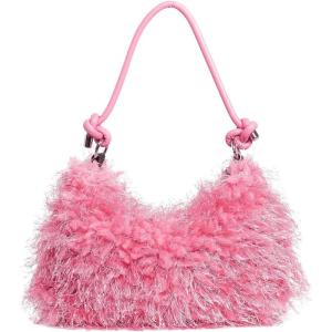 imageVerdusa Womens Fluffy Faux Fur Underarm Bags Fuzzy Shoulder Bag Plush PursePink