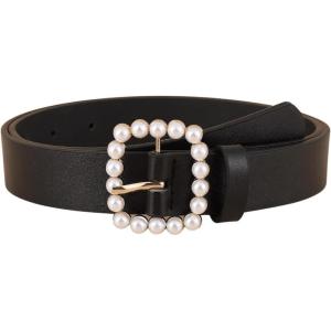 imageVerdusa Womens Pearl Buckle Leather Belts Faux Leather Jeans Belt