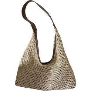 imageVerdusa Womens Straw Hobo Shoulder Bags Woven Tote Handbag Summer Crochet PurseCoffee Brown