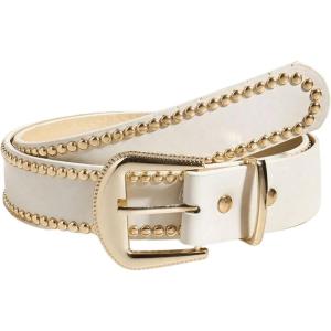 imageVerdusa Womens Studded PU Leather Belts Punk Waist Buckle BeltBeige