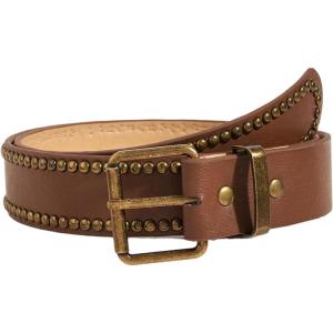 imageVerdusa Womens Studded PU Leather Belts Punk Waist Buckle BeltDark Brown