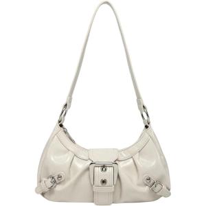 imageVerdusa Womens Y2k Purse Top Handle Shoulder Bag Buckle Punk Hobo Clutch Purses BagsBeige