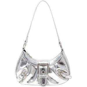 imageVerdusa Womens Y2k Purse Top Handle Shoulder Bag Buckle Punk Hobo Clutch Purses BagsBright Silver