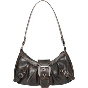 imageVerdusa Womens Y2k Purse Top Handle Shoulder Bag Buckle Punk Hobo Clutch Purses BagsBrown