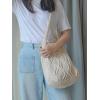 imageVerdusa Womens Crochet Shoulder HandBags Hobo Knitted Tote Bag Shopping BagsBeige