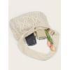 imageVerdusa Womens Crochet Shoulder HandBags Hobo Knitted Tote Bag Shopping BagsBeige