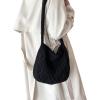 imageVerdusa Womens Crochet Shoulder HandBags Hobo Knitted Tote Bag Shopping BagsBlack
