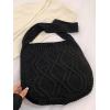 imageVerdusa Womens Crochet Shoulder HandBags Hobo Knitted Tote Bag Shopping BagsBlack