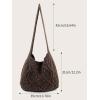 imageVerdusa Womens Crochet Shoulder HandBags Hobo Knitted Tote Bag Shopping BagsCoffee Brown