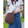 imageVerdusa Womens Crochet Shoulder HandBags Hobo Knitted Tote Bag Shopping BagsCoffee Brown