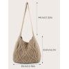 imageVerdusa Womens Crochet Shoulder HandBags Hobo Knitted Tote Bag Shopping BagsKhaki