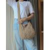imageVerdusa Womens Crochet Shoulder HandBags Hobo Knitted Tote Bag Shopping BagsKhaki
