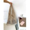 imageVerdusa Womens Hollow Out Knit Tote Handbags Crochet Shoulder BagKhaki