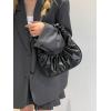 imageVerdusa Womens Pleated Handbags Ruched Top Handle Satchel Purse Denim Clutch BagsBlack