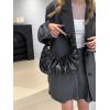 imageVerdusa Womens Pleated Handbags Ruched Top Handle Satchel Purse Denim Clutch BagsBlack