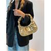 imageVerdusa Womens Pleated Handbags Ruched Top Handle Satchel Purse Denim Clutch BagsGold