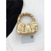 imageVerdusa Womens Pleated Handbags Ruched Top Handle Satchel Purse Denim Clutch BagsGold