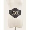 imageVerdusa Womens Snake Buckle Faux Leather Elastic Wide Belt CorsetBlack