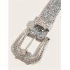 imageVerdusa Womens Vintage Buckle PU Leather Waist Belts Western BeltsSilver
