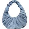 imageVerdusa Womens Pleated Handbags Ruched Top Handle Satchel Purse Denim Clutch BagsBlue