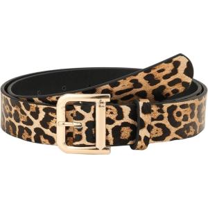 imageVerdusa Womens Leopard Belt Faux Leather Waist BeltsCoffee Brown