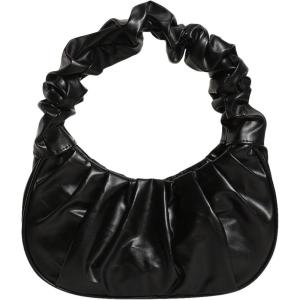 imageVerdusa Womens Pleated Handbags Ruched Top Handle Satchel Purse Denim Clutch BagsBlack